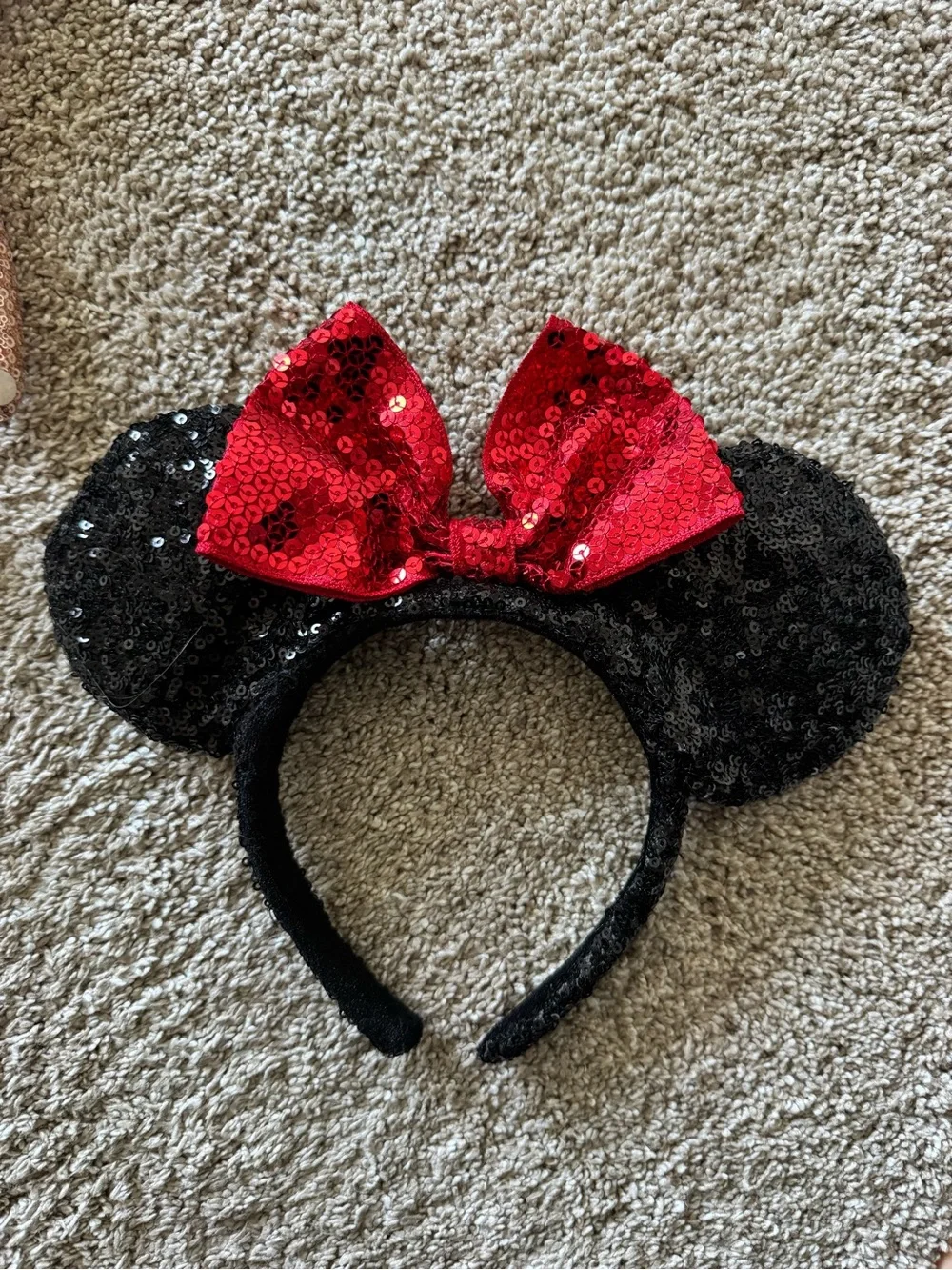 2 Disney Sequin Mouse Ear Headbands in Pink and Black